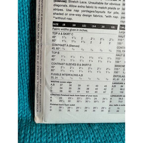 Vogue sewing pattern 7138 suit jacket skirt 14 16 18 - Picture 5 of 8